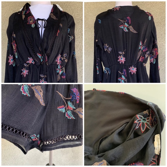 🔥5/$20🔥 Rebellion Chiffon Romper Embroidery - Picture 4 of 8